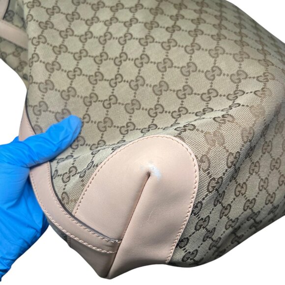 COPY - Gucci GG Canvas leather-Trimmed Tote-neutrals, handbag - Picture 8 of 11